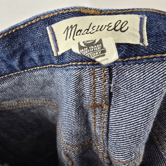 Madewell Baggy Straight Jeans Dark Worn Indigo Wash Blue Denim Cotton Hemp Sz 28 - Picture 9 of 14